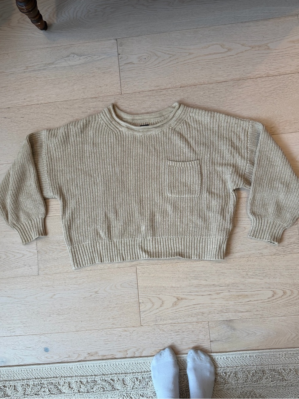 GAP 100% cotton roll collar sweater oatmeal color